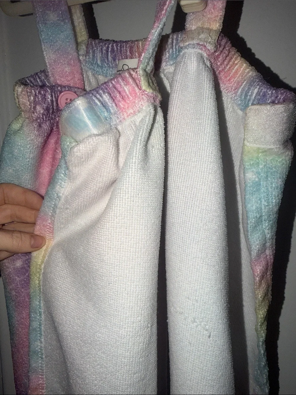 Pastel Rainbow Mermaid-Scale Kids Terry Cover Up Bathrobe Towel